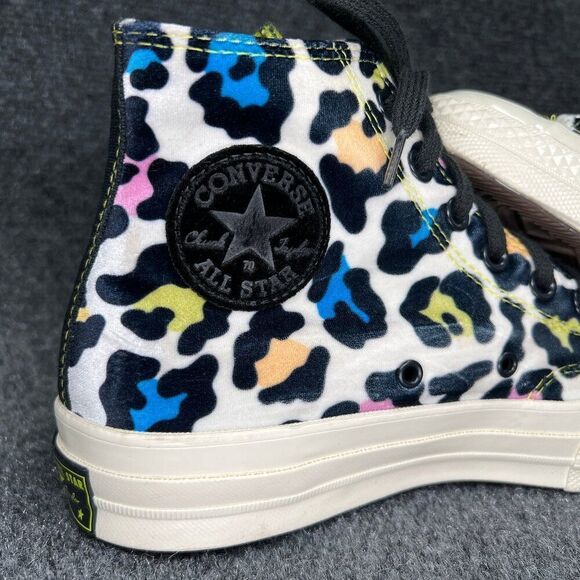 Converse Chuck 70 Hi Shoes Womens 9.5 Colorful Velvet Cheetah Print Chuck Taylor - Picture 8 of 14